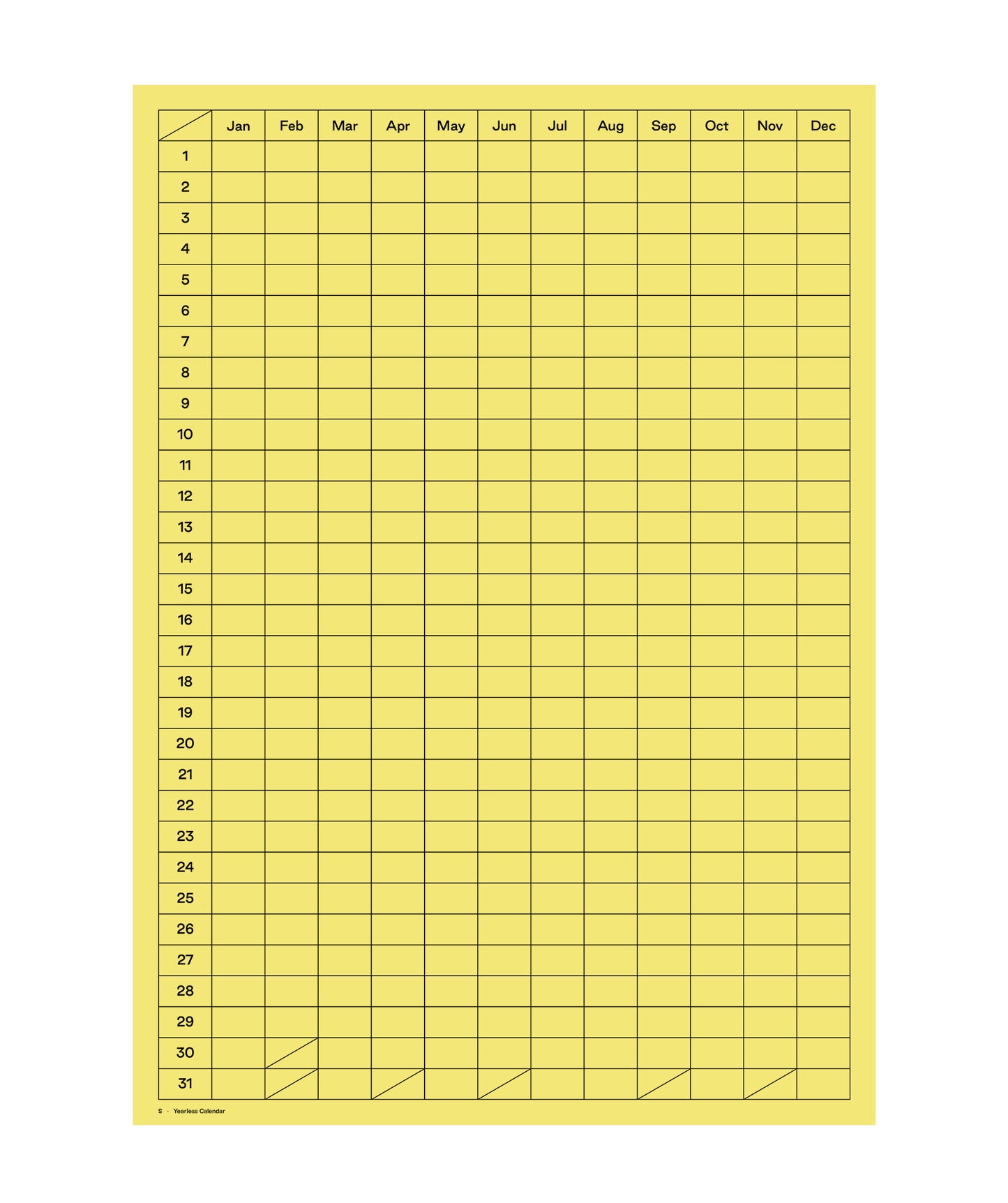 Yearless Calendar (Geel)